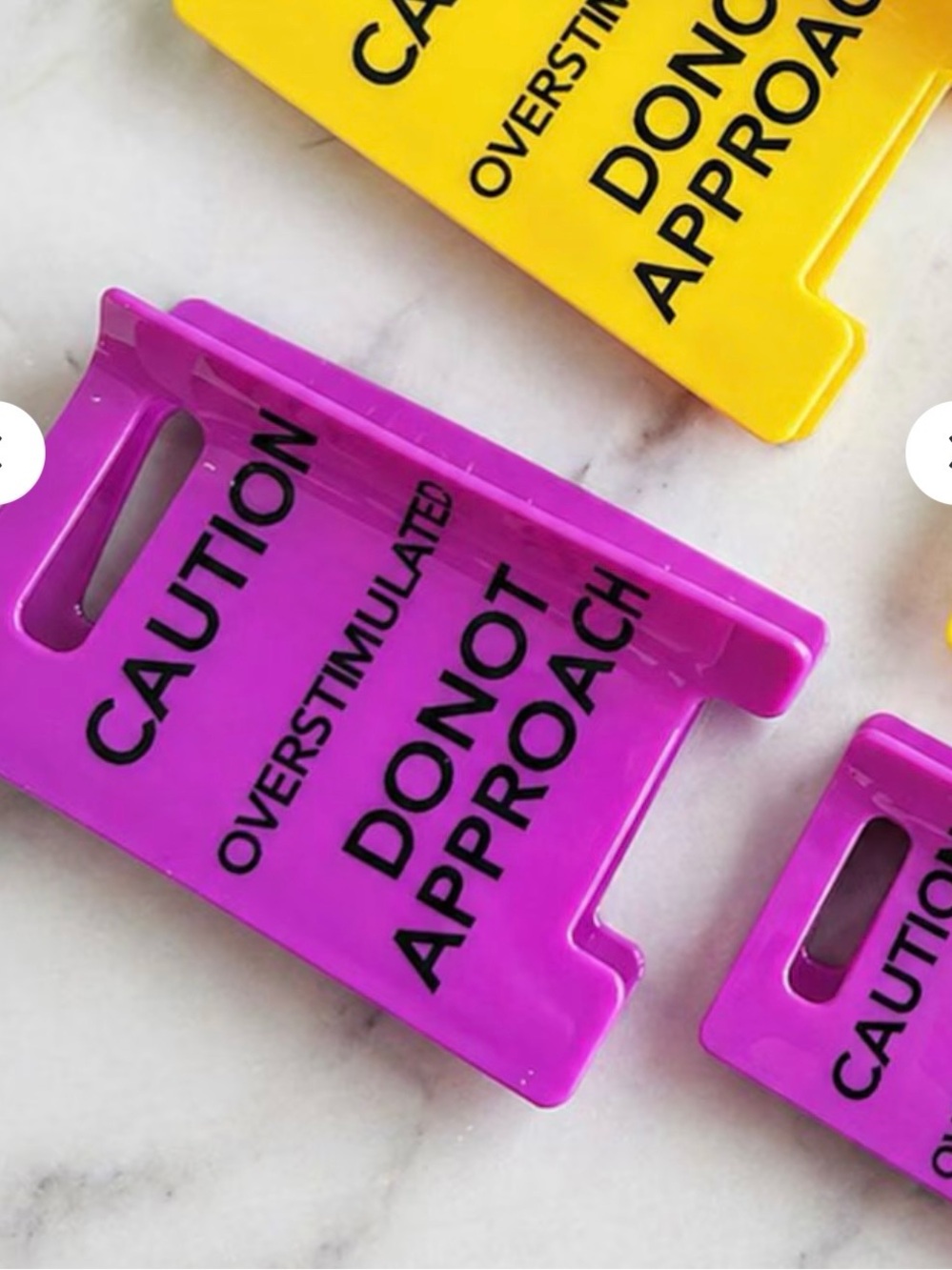 Caution Overstimulated Do Not Approach Sign - Purple